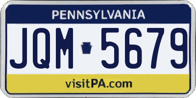 PA license plate JQM5679