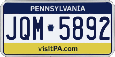 PA license plate JQM5892