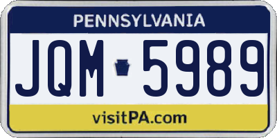 PA license plate JQM5989