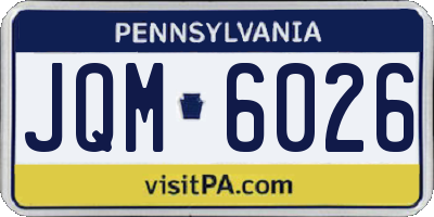PA license plate JQM6026