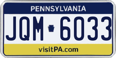 PA license plate JQM6033