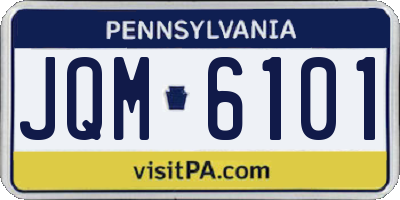 PA license plate JQM6101