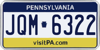 PA license plate JQM6322