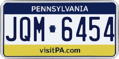 PA license plate JQM6454