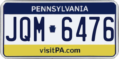 PA license plate JQM6476