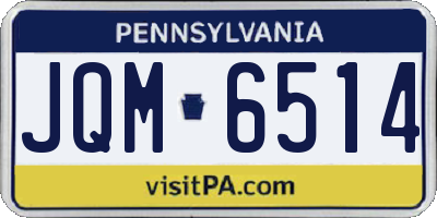 PA license plate JQM6514