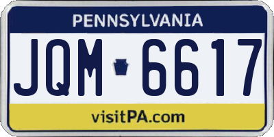 PA license plate JQM6617