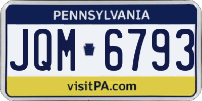 PA license plate JQM6793