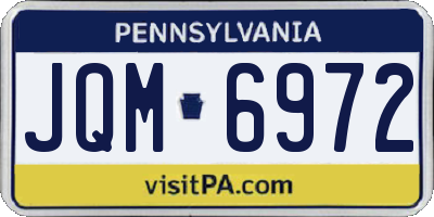 PA license plate JQM6972