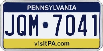 PA license plate JQM7041