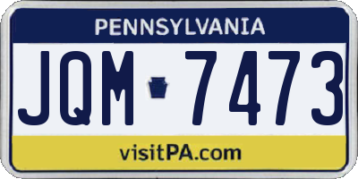 PA license plate JQM7473