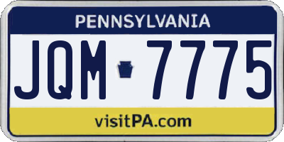 PA license plate JQM7775