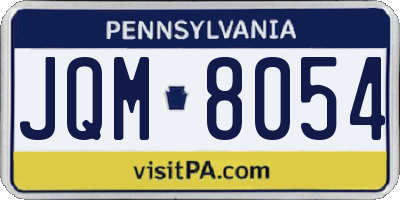 PA license plate JQM8054
