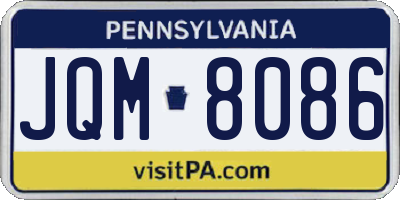 PA license plate JQM8086