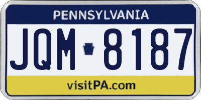 PA license plate JQM8187