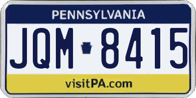 PA license plate JQM8415