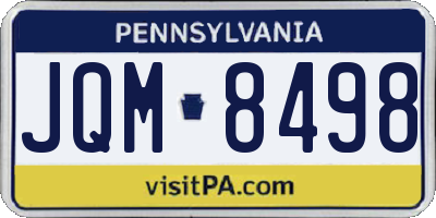 PA license plate JQM8498