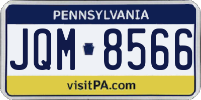 PA license plate JQM8566