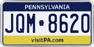 PA license plate JQM8620