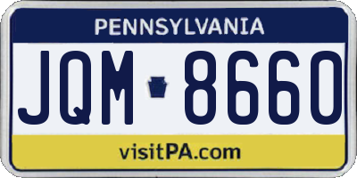 PA license plate JQM8660