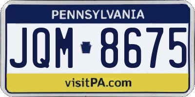 PA license plate JQM8675