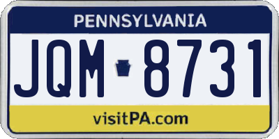PA license plate JQM8731