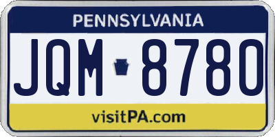 PA license plate JQM8780