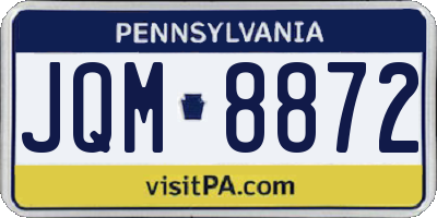 PA license plate JQM8872