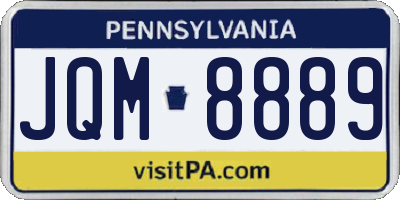 PA license plate JQM8889