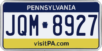 PA license plate JQM8927