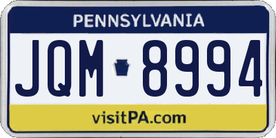 PA license plate JQM8994