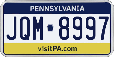 PA license plate JQM8997