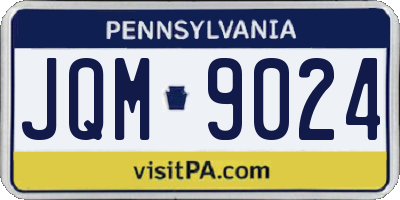 PA license plate JQM9024