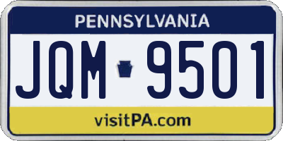 PA license plate JQM9501