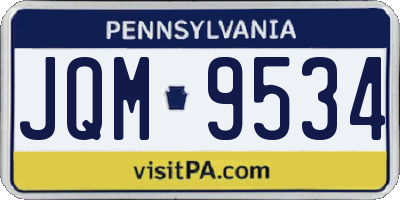 PA license plate JQM9534