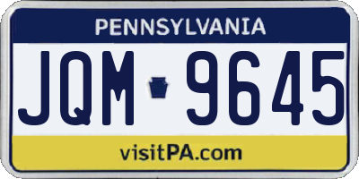 PA license plate JQM9645