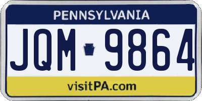 PA license plate JQM9864