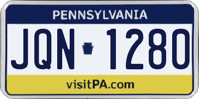 PA license plate JQN1280
