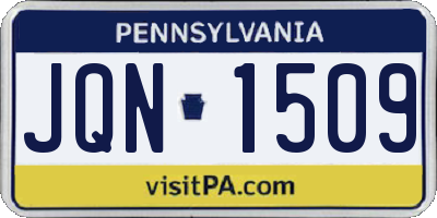 PA license plate JQN1509