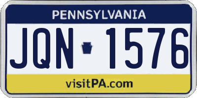 PA license plate JQN1576