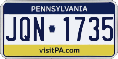 PA license plate JQN1735