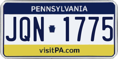 PA license plate JQN1775
