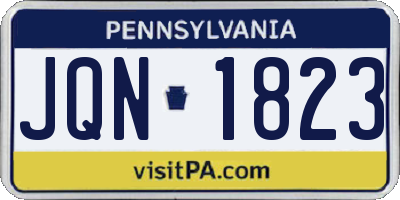 PA license plate JQN1823