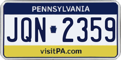 PA license plate JQN2359