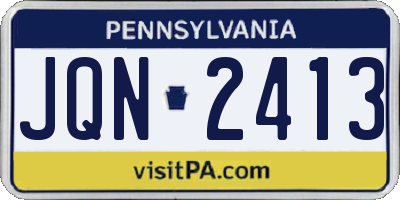PA license plate JQN2413