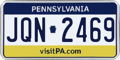 PA license plate JQN2469