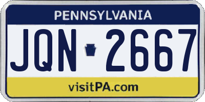 PA license plate JQN2667