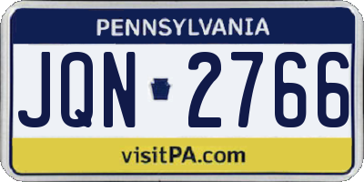PA license plate JQN2766