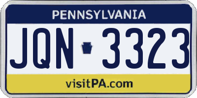 PA license plate JQN3323