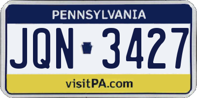 PA license plate JQN3427